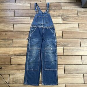 Sears Bib Overalls Men Denim USA Vintage Carpenter 36x30